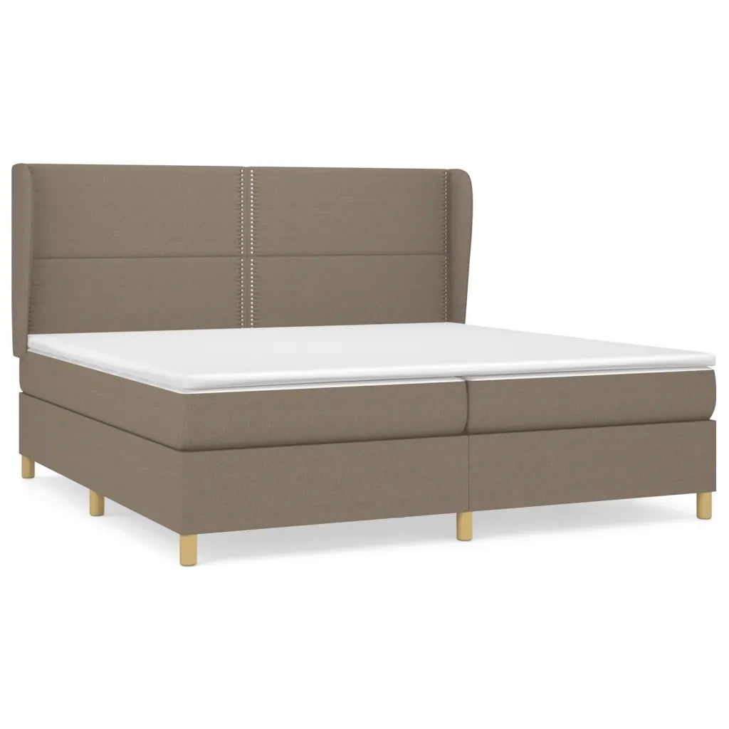Giroletto a Molle con Materasso Tortora 200x200 cm in Tessuto 3128473