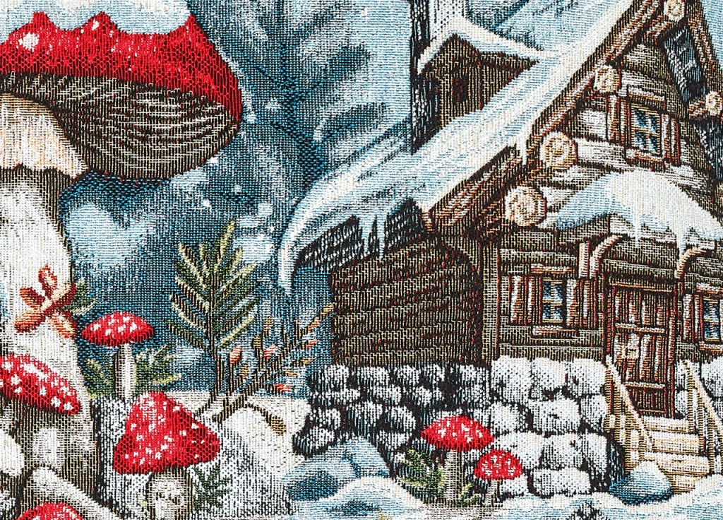 Federa Cuscino Arredo Casa Fodera Tessuto Cinigliato Fantasie Natalizie Made Italy - 40x60 - Elfo Fungo
