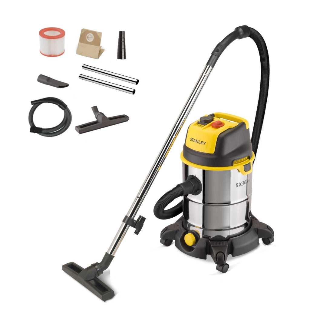 Stanley Aspiratore Solidi e Liquidi SXVC30XTDE con Presa Elettroutensili (1600 W, 30 l)