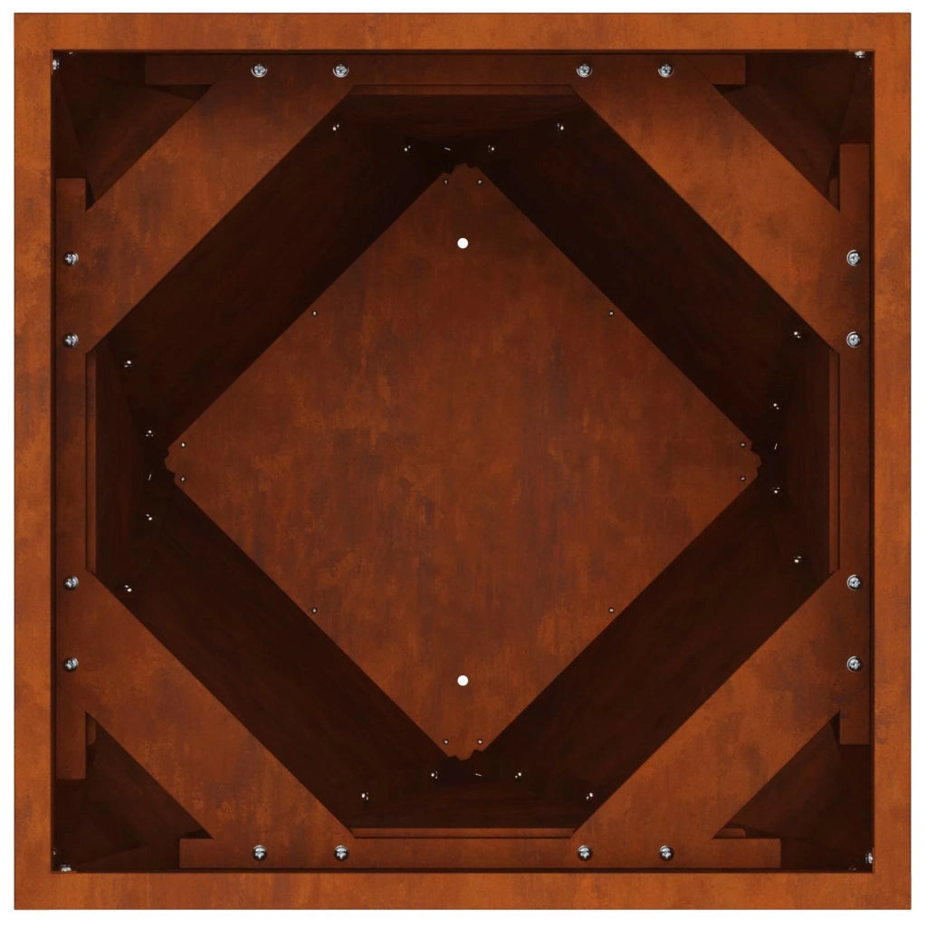 2 pz Fioriera | Cassetta per fiori | Vaso Ruggine 40 x 40 x 75 cm