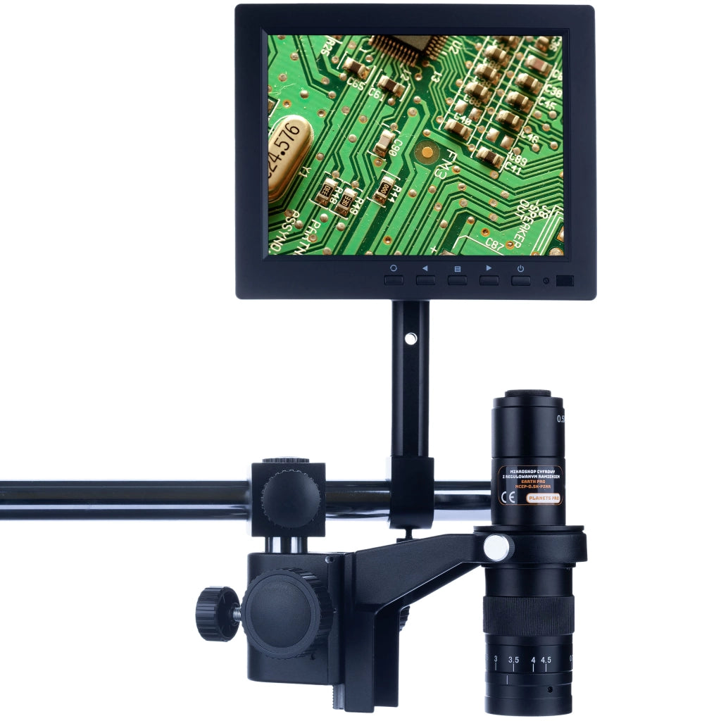 Mikroscopio Digitale Earth Pro MCEP-0.5X-PZRR – Braccio Regolabile, Zoom 7-45x | Display 8"