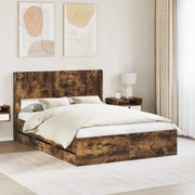 Struttura del letto con stoccaggio e testata Rovere Fumo 3414303