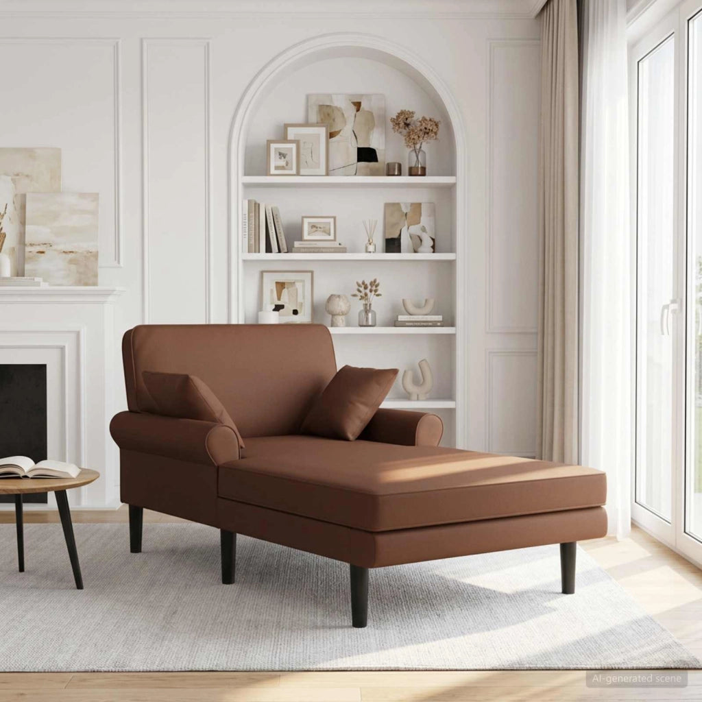 Chaise longue Marrone Similpelle 42048095