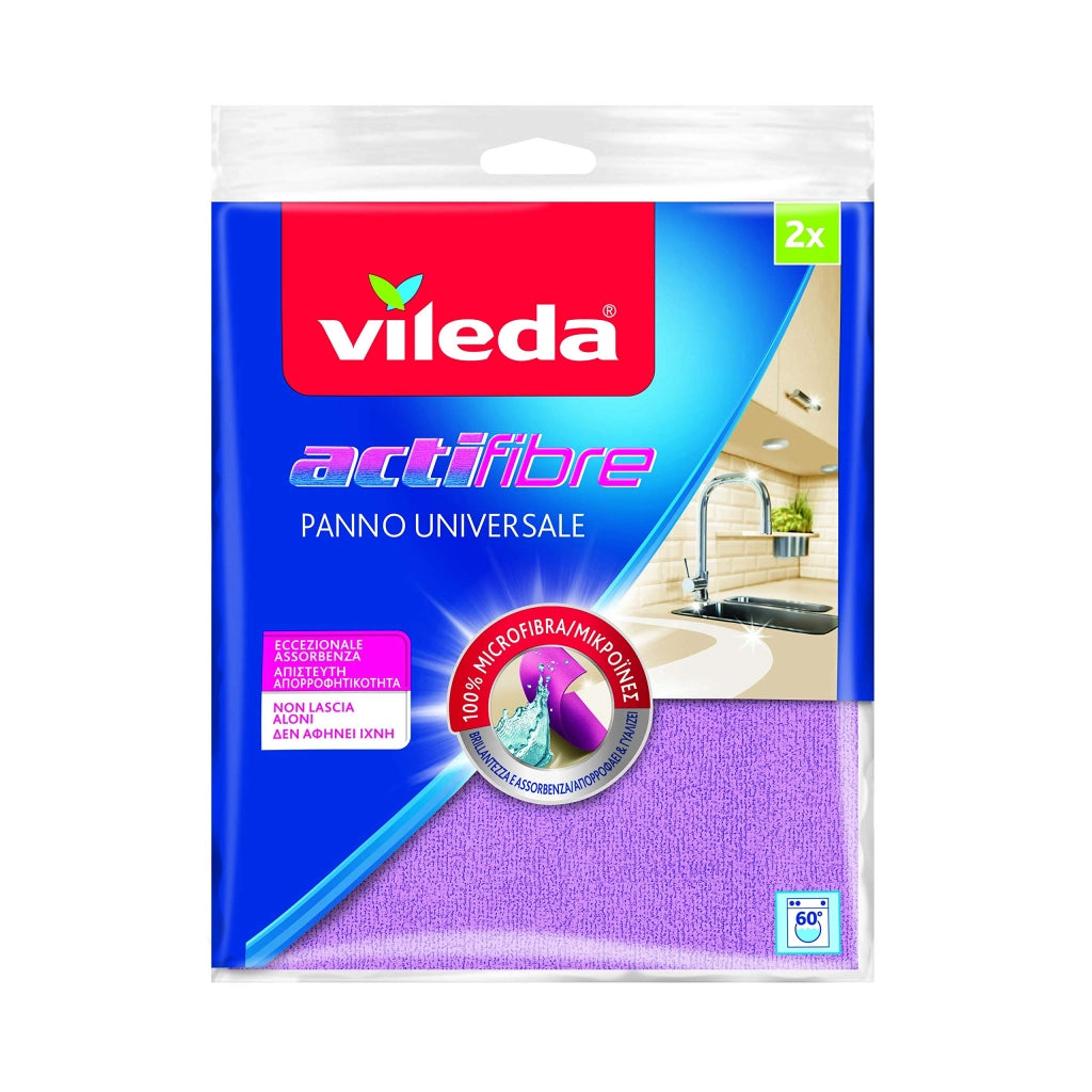Panno Multiuso Actifibre Pz. 2 cm 29 x 29 24.00 Confezioni Vileda