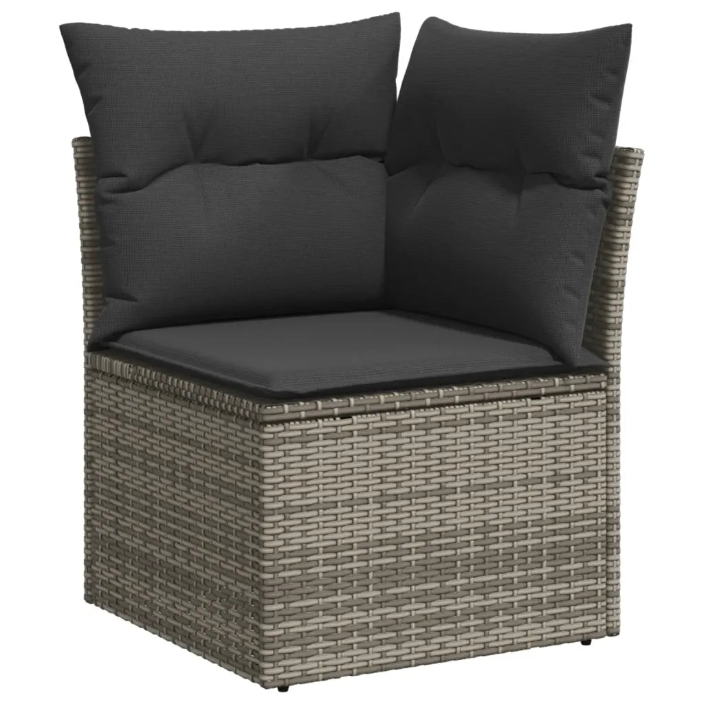 Set Divani da Giardino 7 pz con Cuscini Grigio in Polyrattan 3227033