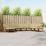 Set di divani da esterno con cuscino 8 pcs Naturale e Beige 3369756