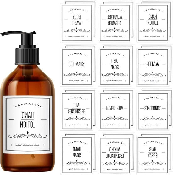 Etichette adesive acqua-resistenti per bagno - 24 pezzi - bianco.
