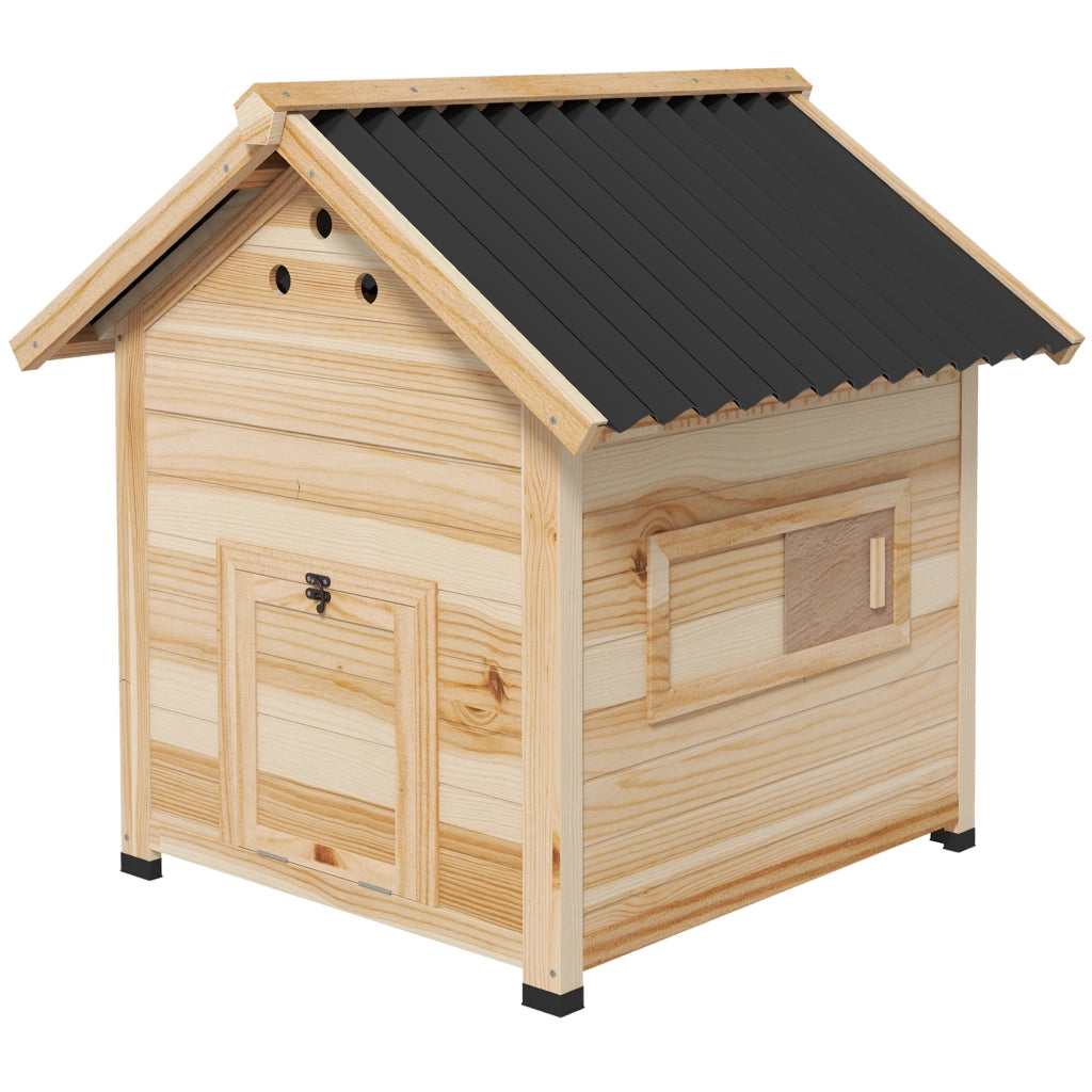 Casetta per Anatre da Esterno con Rampa, Fondo Rimovibile e Fori di Ventilazione, 78x90x92 cm, Legno