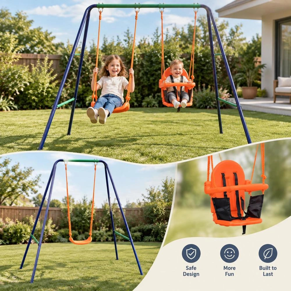 2-in-1 Single Swing And Baby Swing Orange