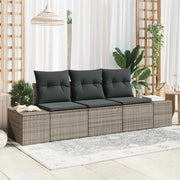 Set Divano da Giardino 3 pcs Grigio polyrattan 3355588
