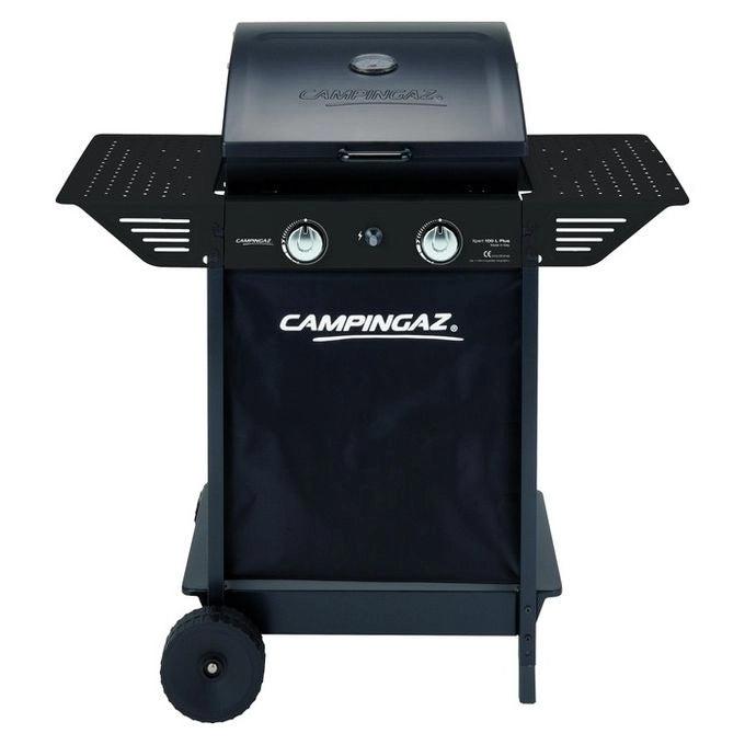 Campingaz 2190532 Xpert 100 L Plus Rocky Barbecue a Gas 2 Bruciatori 7,1 kW Pietra Lavica Coperchio con Termometro colore Nero