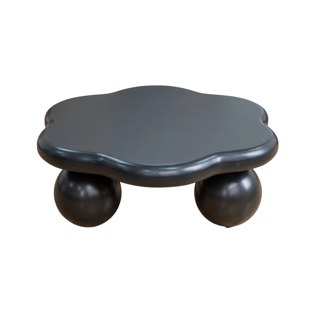 Tavolino da caff¨¨ a nuvola ?80 cm nero in MDF e plastica con gambe sferiche