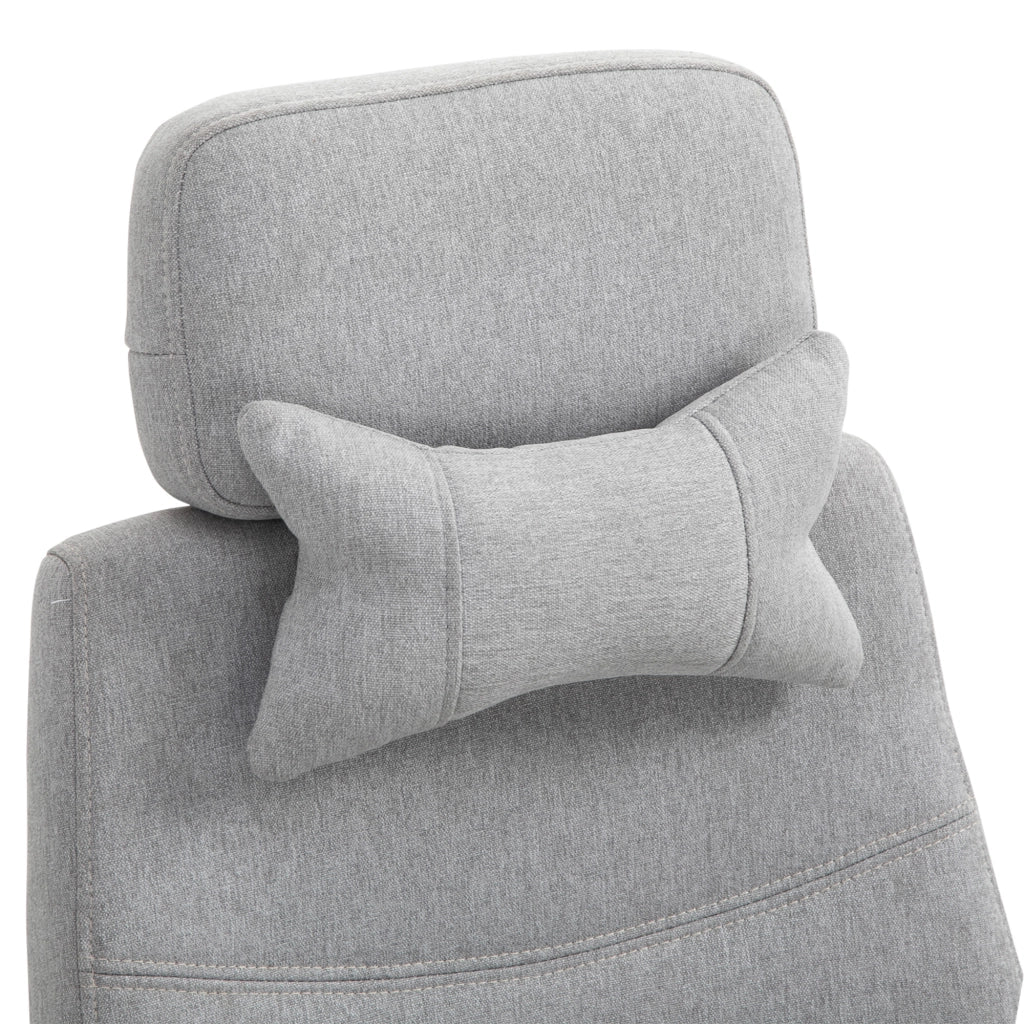 Sedia da ufficio ergonomica grigia in poliestere 62 x 68 x 117-127 cm con ruote