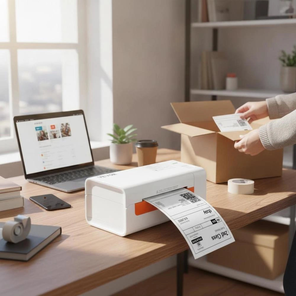 Label Printer 200x79x83mm Thermal Printer 150mm/s Label Printer Shipping Label Printer Thermal Direct Label Printer USB Automatic Label Detection Windows Mac OS Linux Chromebook