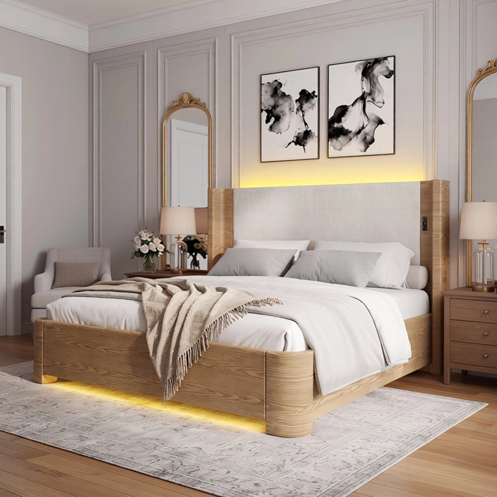 letto con meccanismo idraulico velluto beige 160 x 200 cm