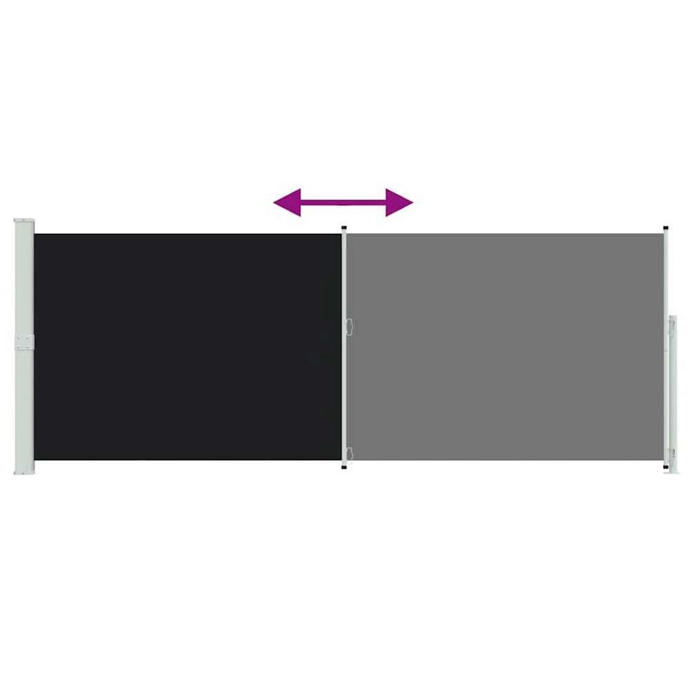 Extendable Side Awning 180x500 Cm Black