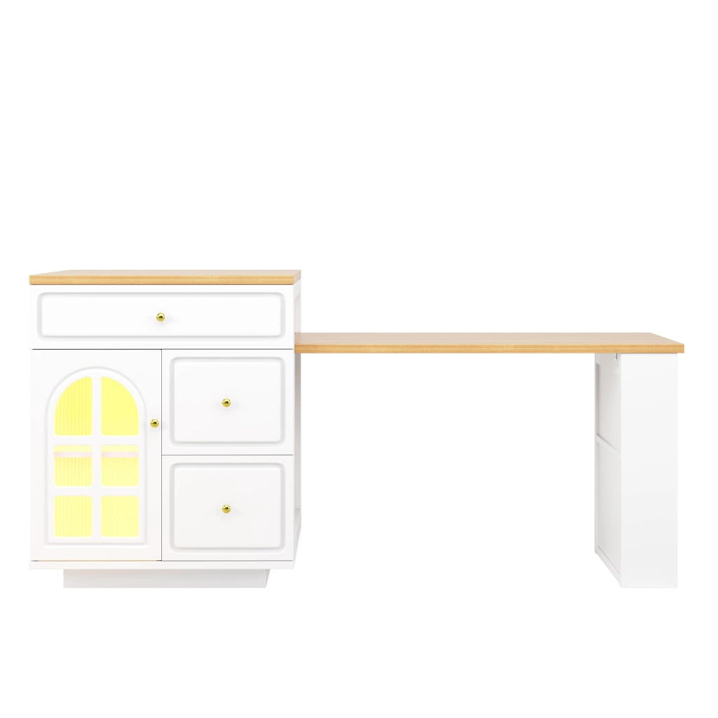 Carrello da cucina pieghevole; 95 cm; piani laterali richiudibili; cassetti in PE-rattan; marrone scuro