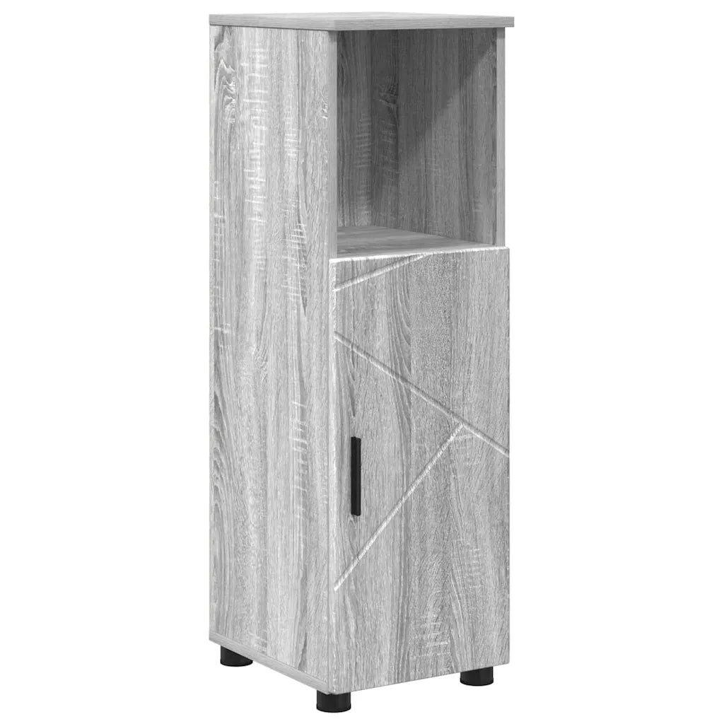 Set di mobili per il bagno con porta 5 pcs Grigio Sonoma