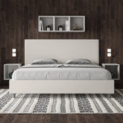 Letto imbottito Matrimoniale 190x200 cm Focus - Bianco,Similpelle,Senza rete