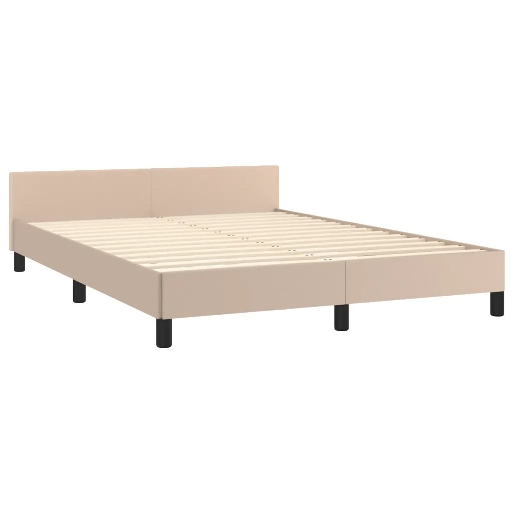 Letto matrimoniale | Letto per adulti | Giroletto con Testiera Cappuccino 140x190 cm in Similpelle