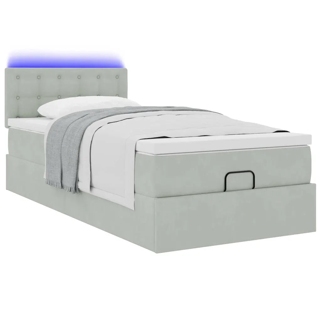Struttura Letto Pouf con Materasso 80x200 cm in Velluto