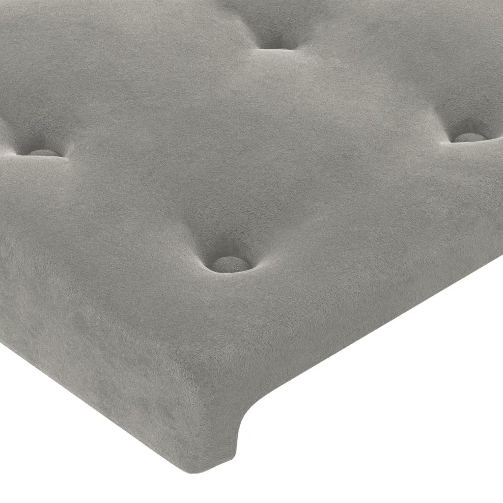 Testiera | Testata ad Orecchio Grigio Chiaro 183x23x118/128 cm in Velluto