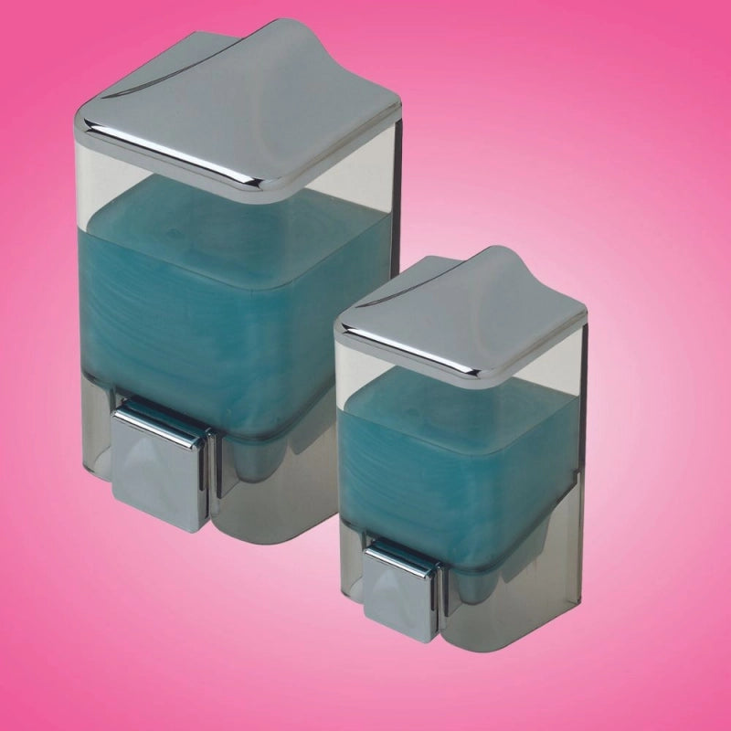 Dispenser per sapone liquido 0,5 LT trasparente e cromo