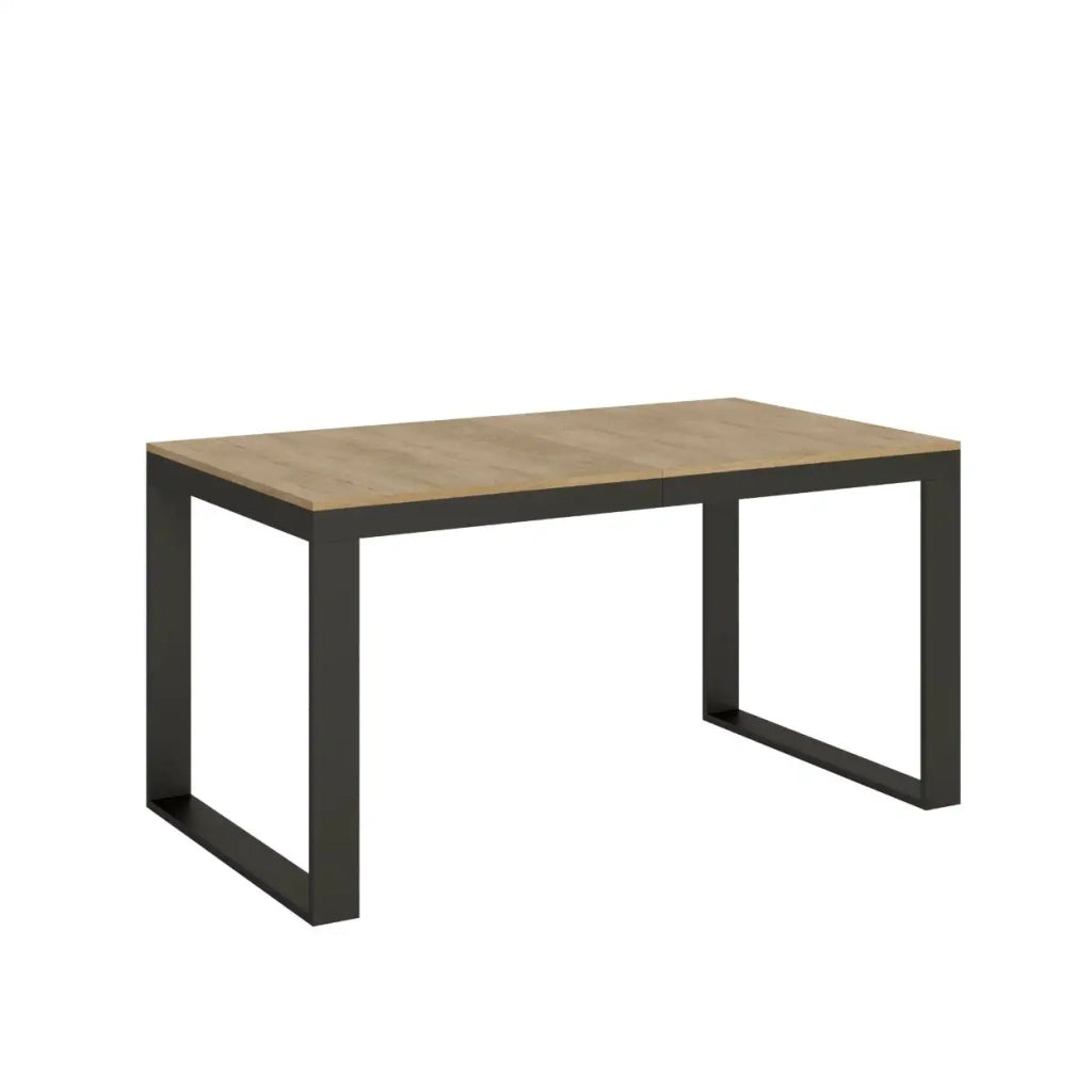 Tavolo allungabile 160/420x90 cm Tecno Evolution colore quercia natura telaio e gambe antracite
