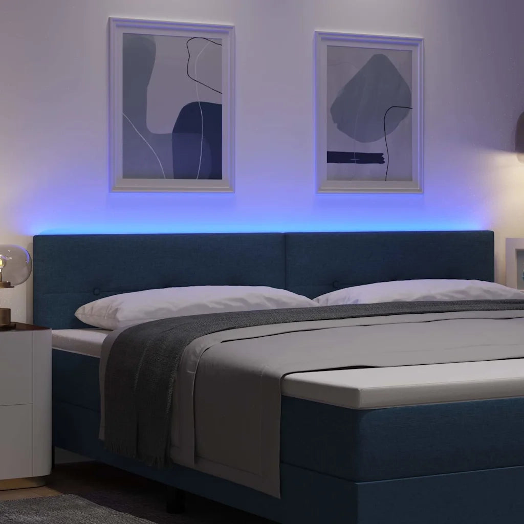 Testiera LED con strisce LED con testiera Blu 200 cm Tessuto 3338167