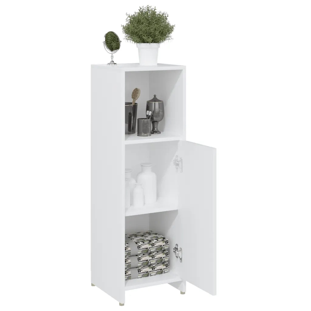 Armadio da Bagno Bianco 30x30x95 cm in Legno Multistrato 802588