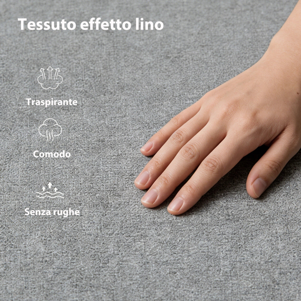 Letto Contenitore Matrimoniale 190x140 cm Doghe in Legno Pistone a Gas e Rivestimento in Tessuto Grigio