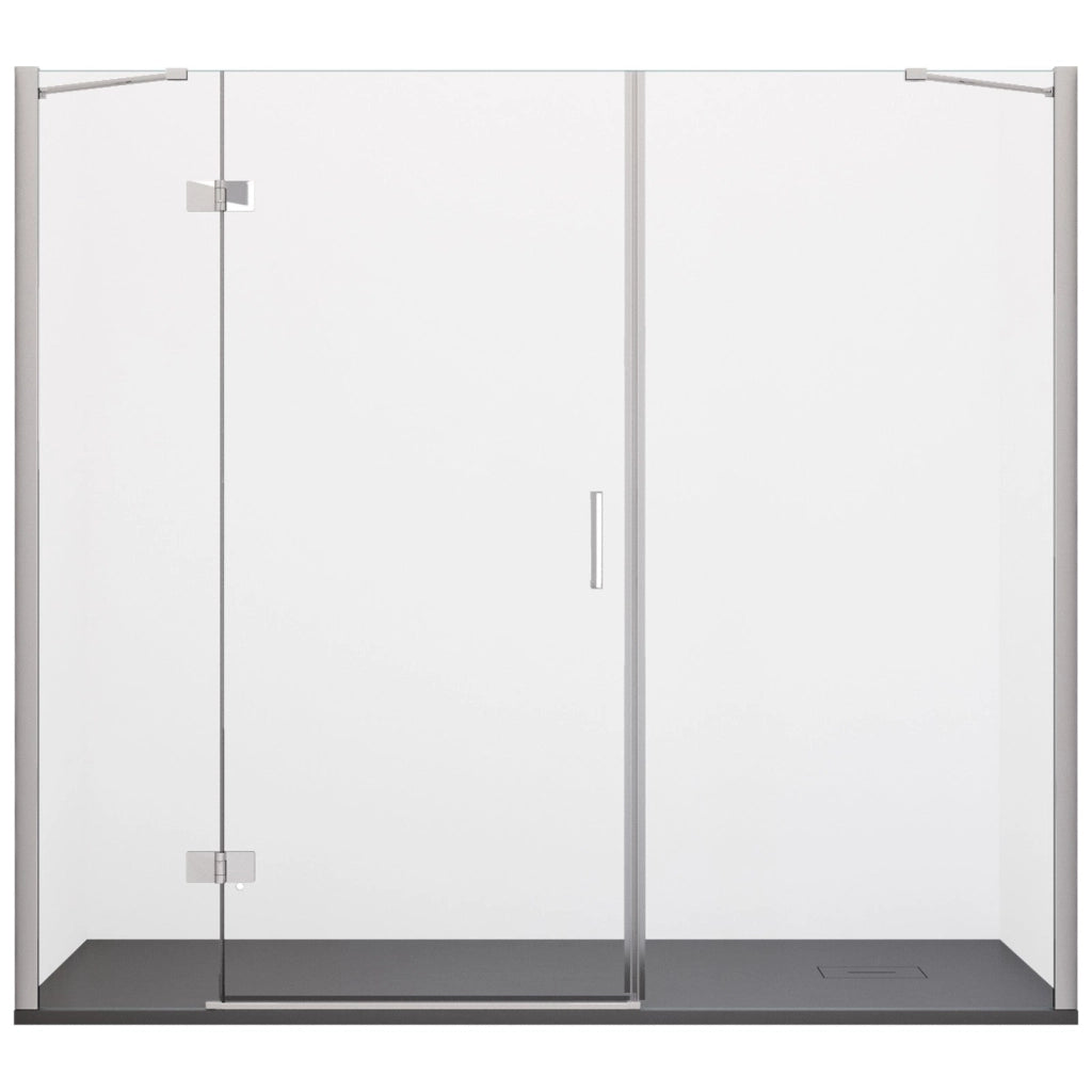 Porta Parete Doccia 210 cm 1 Anta Battente in Cristallo Trasparente 8mm H195 Bonussi Iole