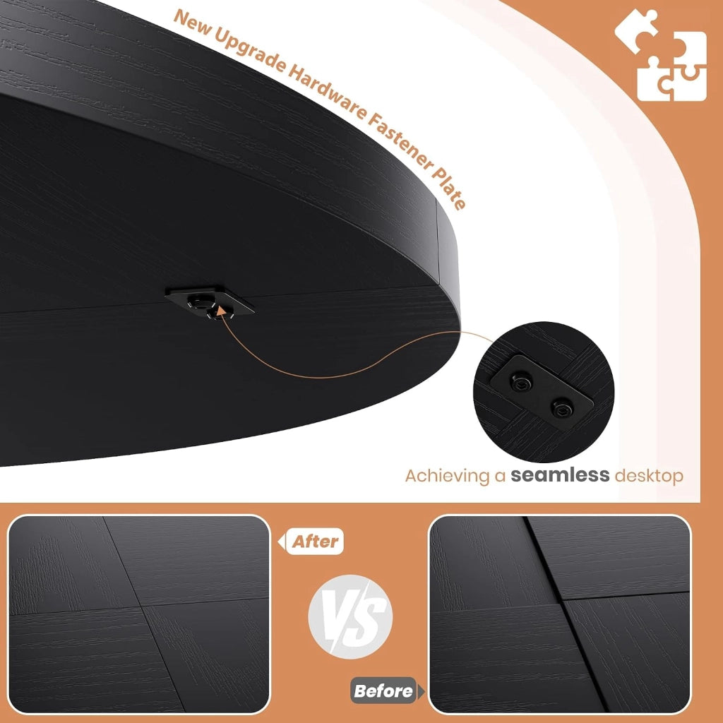 Tavolo da Pranzo Rotondo 120 cm per 4-6 Persone Base Centrale Stabile - Nero