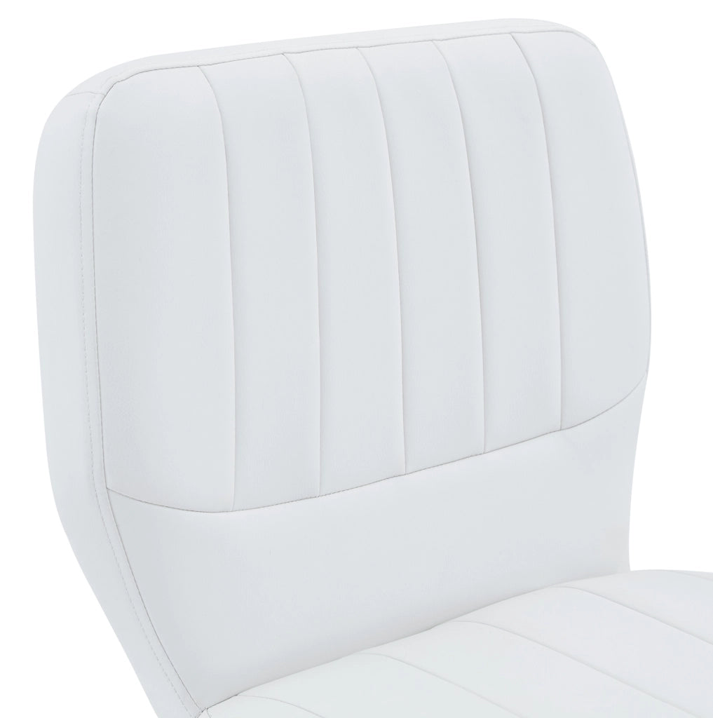 Sgabello da bar regolabile 52x45x93-114 cm metallo e PU bianco girevole