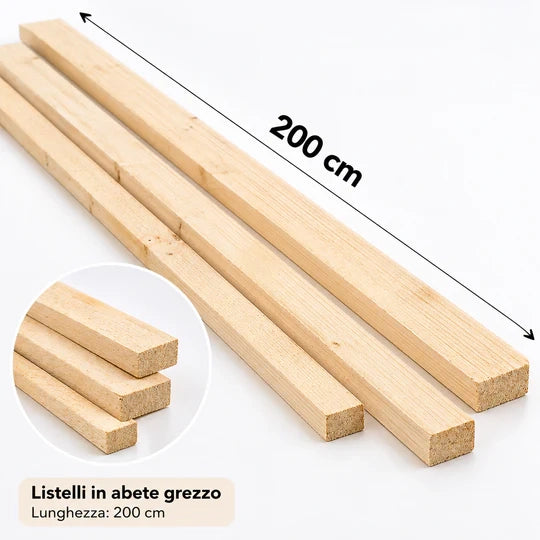 listelli grezzi abete  20 x 30 x 2000 mm 10 pz.