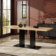 Tavolo da pranzo allungabile 140/180x70 cm, MDF, per 6-8 persone, design semplice, colore legno naturale
