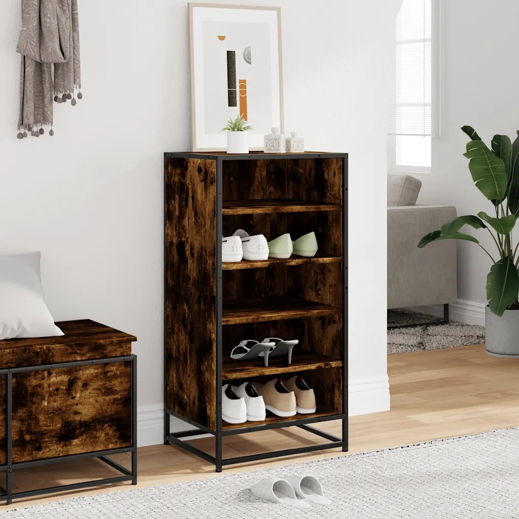 Scarpiera | Mobile per scarpe Rovere Fumo 48x38x97,5 cm in Legno Multistrato