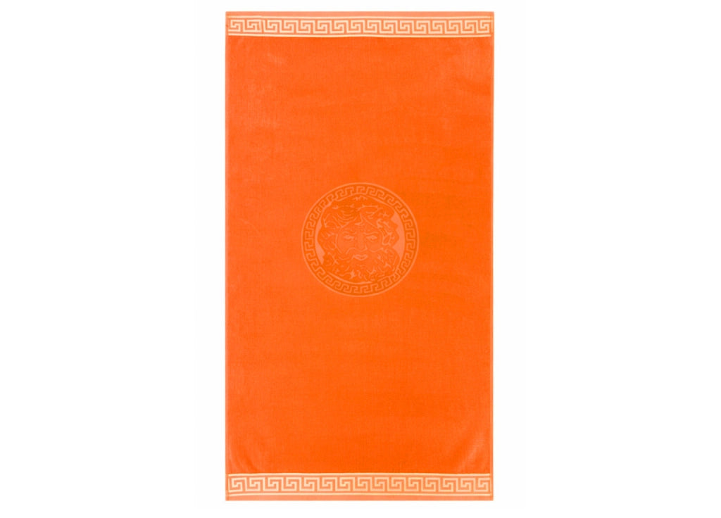 Telo Mare Jacquard Spugna Asciugamano Spiaggia Disegno Cameo Fluo - Telo Mare - Arancio