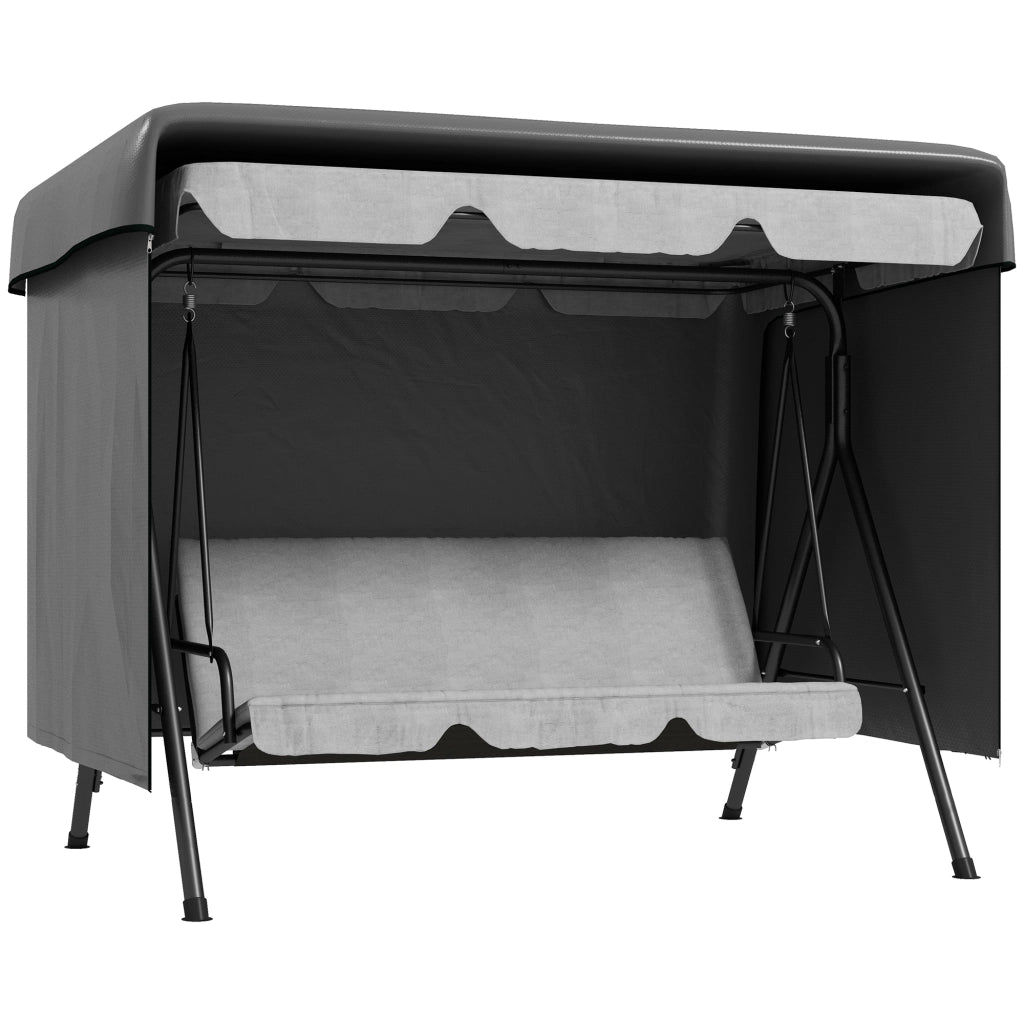 Poltrona Dondolo da Giardino 3 Posti ¨C Minimal ¨C Grigio Impermeabile 215x155x150 cm