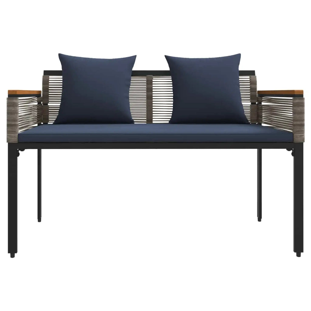 Panchina da esterno Grigio e Blu Navy 117 x 54 x 74.5 cm