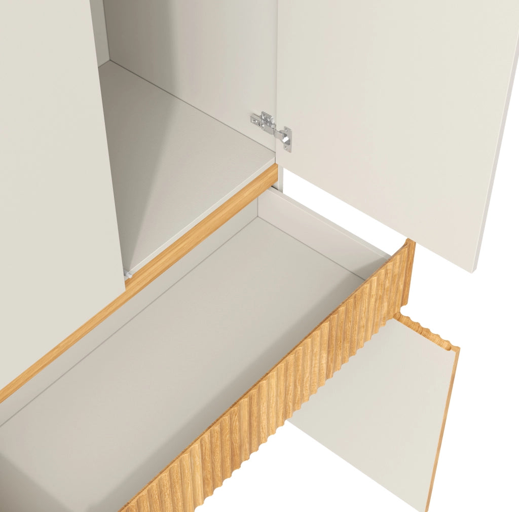 Armadio con ante battenti, 225x50x200 cm, 10 ante, 2 aste appendiabiti, 3 cassetti, effetto rovere chiaro, per camera e ufficio