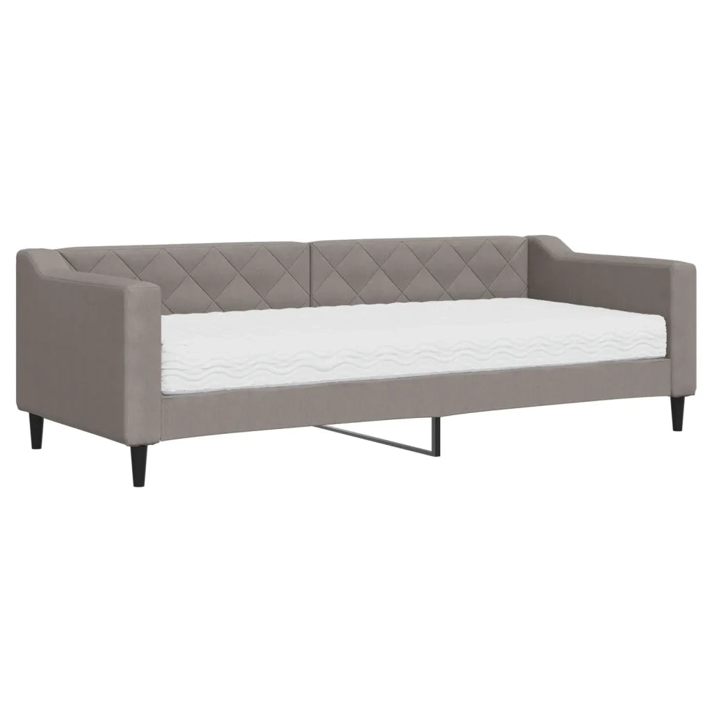 Divano Letto con Materasso Tortora 80x200 cm in Tessuto 3197406