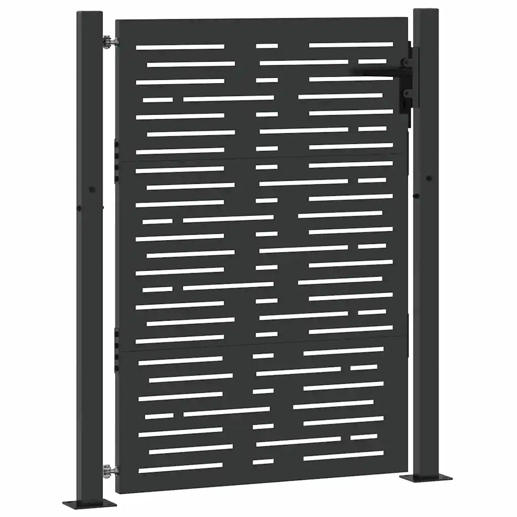 Cancello da giardino con blocco Nero 110 x 130 cm
