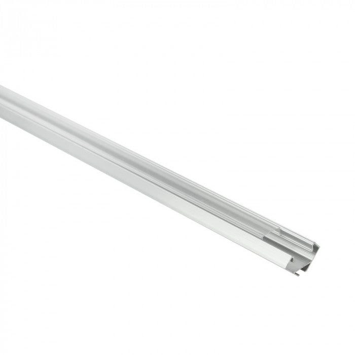 Profilo LED angolare R02 anodizzato, diffusore trasparente 2m