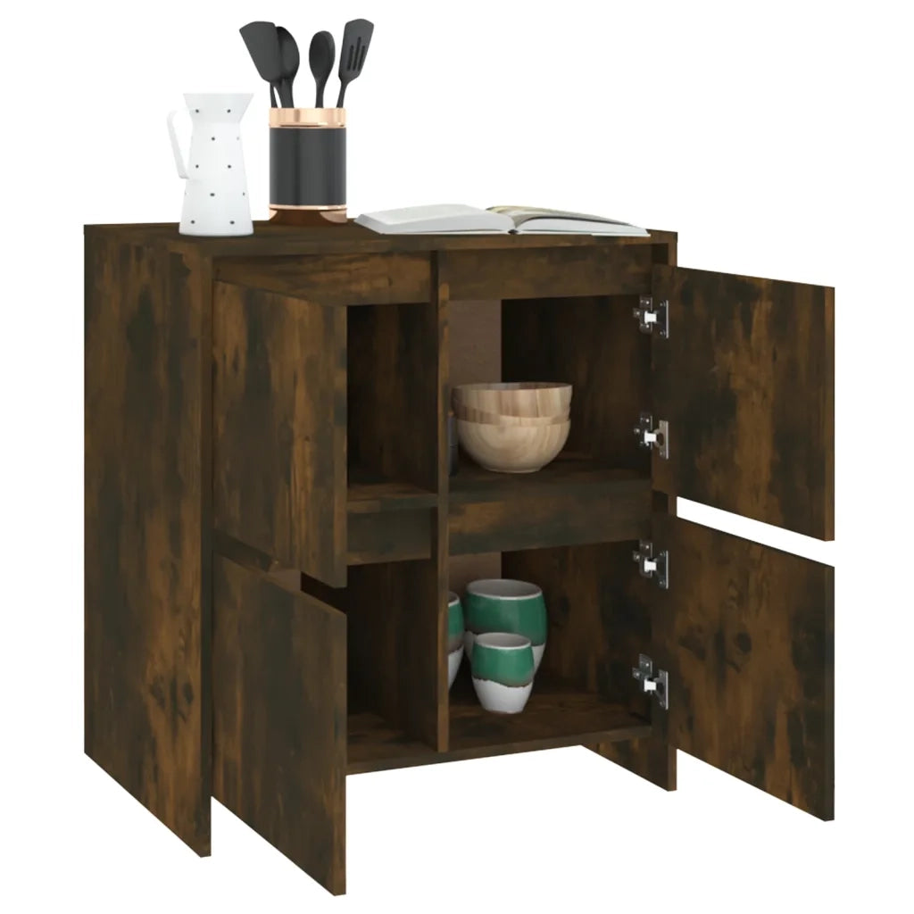Credenza | Madia | Buffet da pranzo | Armadio da pranzo Rovere Fumo 70x41x75 cm in Truciolato