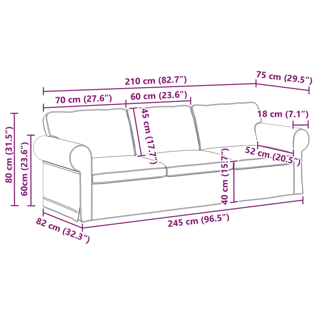 Set di divani 2 pcs Grigio scuro 245 x 82 x 80 cm Tessuto 3407619