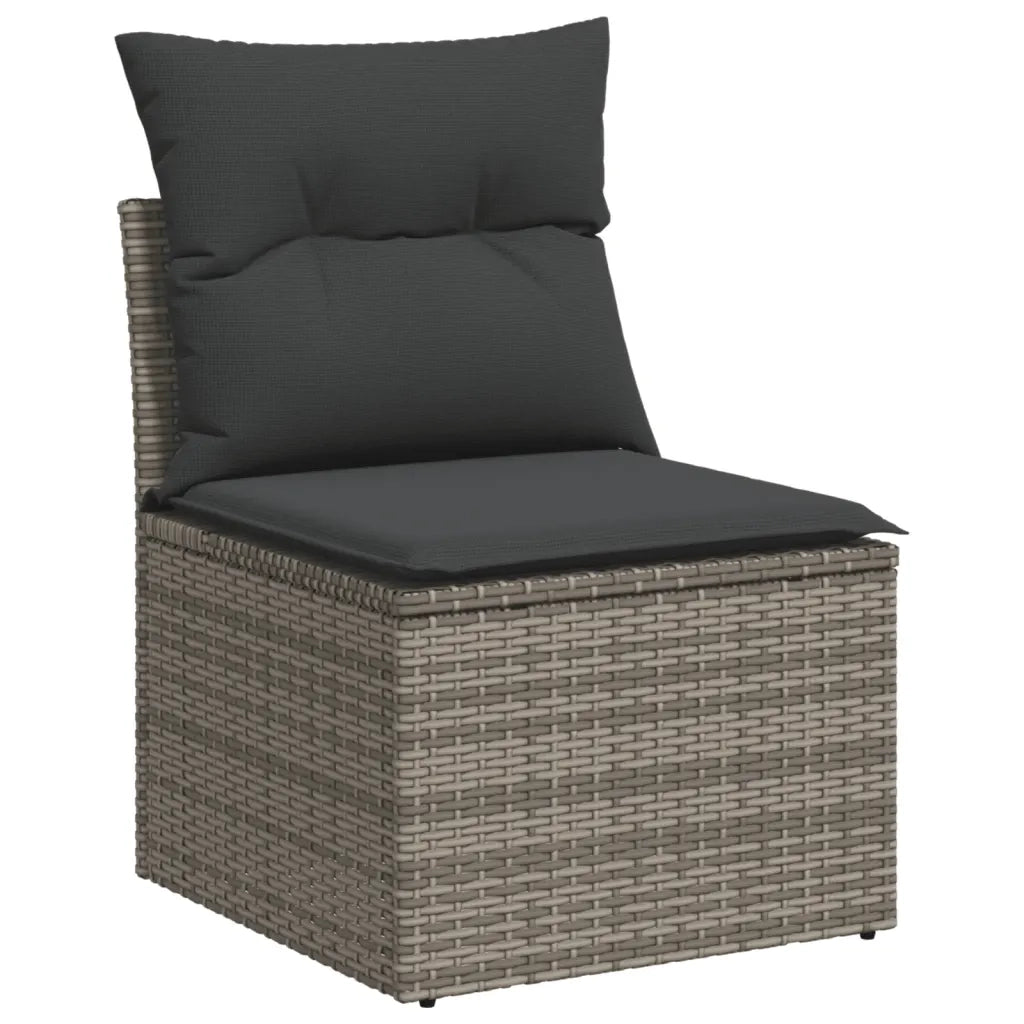 Set Divano da Giardino 5 pz con Cuscini-Sofa da Giardino-Divanetto da esterno Grigio in Polyrattan 542705