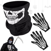 Manichini scheletri con maschera cranio per decorazioni Halloween, motomasker per bicicletta e sci
