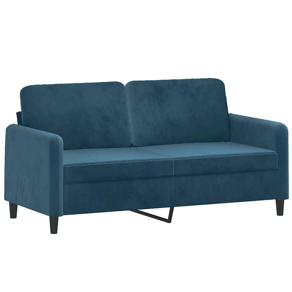 Divano a 2 Posti Blu 140 cm in Velluto 359451