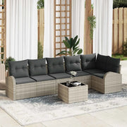 Set Divano da Giardino 7 pcs Grigio chiaro polyrattan